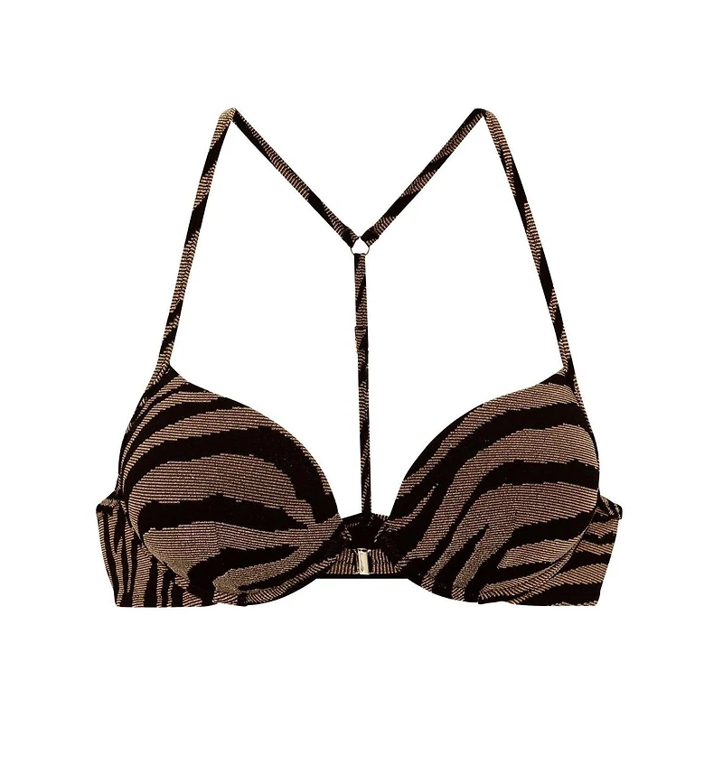 Lascana Women's Zebra Print Push Up Bikini Swimsuit Top Bra Sizing