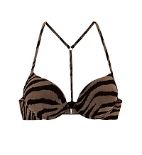 Lascana Women's Zebra Print Push Up Bikini Swimsuit Top Bra Sizing