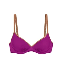 Lascana Women's Metallic Trim Underwire Bikini Swimsuit Top Bra Sizing