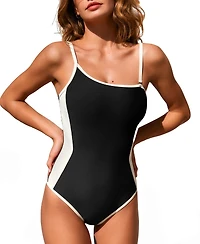 Cupshe Women's One-Shoulder Colorblock One-Piece Swimsuit