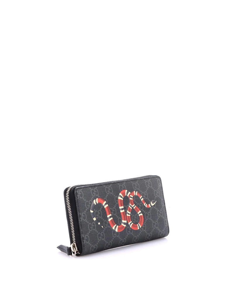 Pre-Owned Gucci Zip Around Wallet Printed Gg Coated Canvas