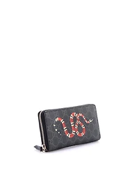 Pre-Owned Gucci Zip Around Wallet Printed Gg Coated Canvas