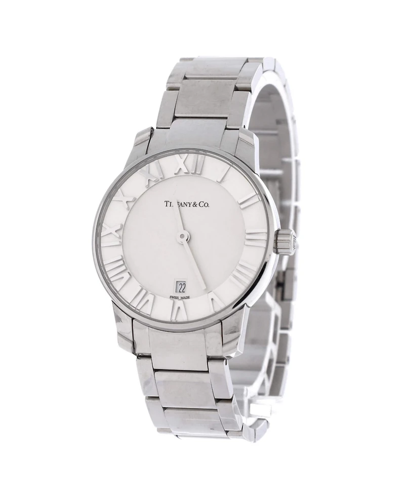 Pre-Owned Tiffany and Co. Atlas 2-Hand Quartz Watch in Stainless Steel 29mm