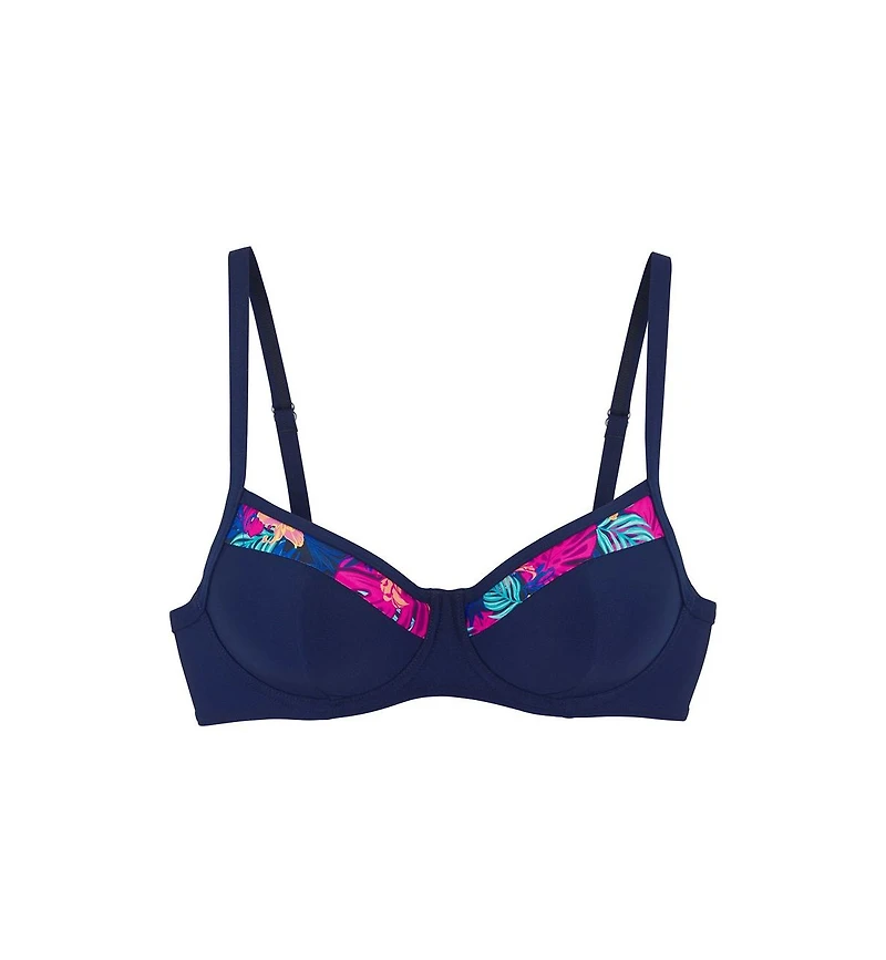 Lascana Women's Contrast Print Underwire Bikini Swimsuit Top Bra Sizing