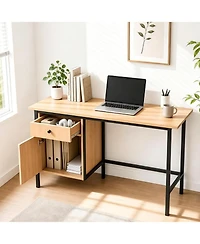 gaomon Compact Desk with Drawer and Cabinet, Study Table for Small Spaces