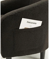 homfan Boucle Barrel Accent Chair with Ottoman, Modern Club Chair for Bedroom Reading Room