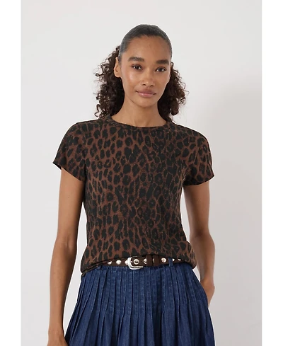 Hush Women's Printed Slim Fit Slub T-shirt