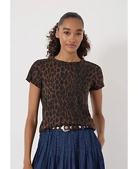 Hush Women's Printed Slim Fit Slub T-shirt