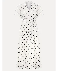 Phase Eight Women's Adele Polka-Dot Short-Sleeve Collared Midi Dress