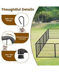 Hongge 16-Panel Metal Dog Playpen 24 in with Lockable Door and Customizable Configurations