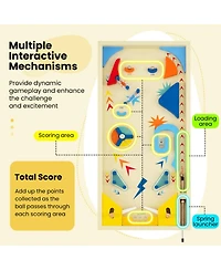 Hongge Wooden Pinball Machine with 3 Metal Balls, Ages 8+