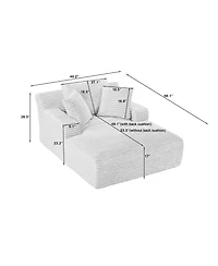 Sailvan Oversized Chaise Lounge Chair, Corduroy Upholstered Modern Sofa Couch,No Assembly Required