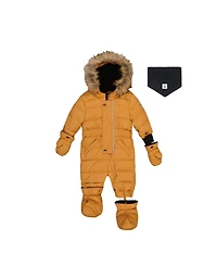 Deux par Baby Unisex 6M To 24M Original One Piece Puffy Snowsuit with Removable Mittens and Boots Sugar
