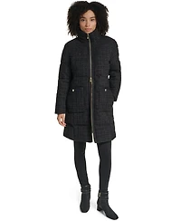 Karl Lagerfeld Paris Women's Tweed Sparkle Long Puffer Coat