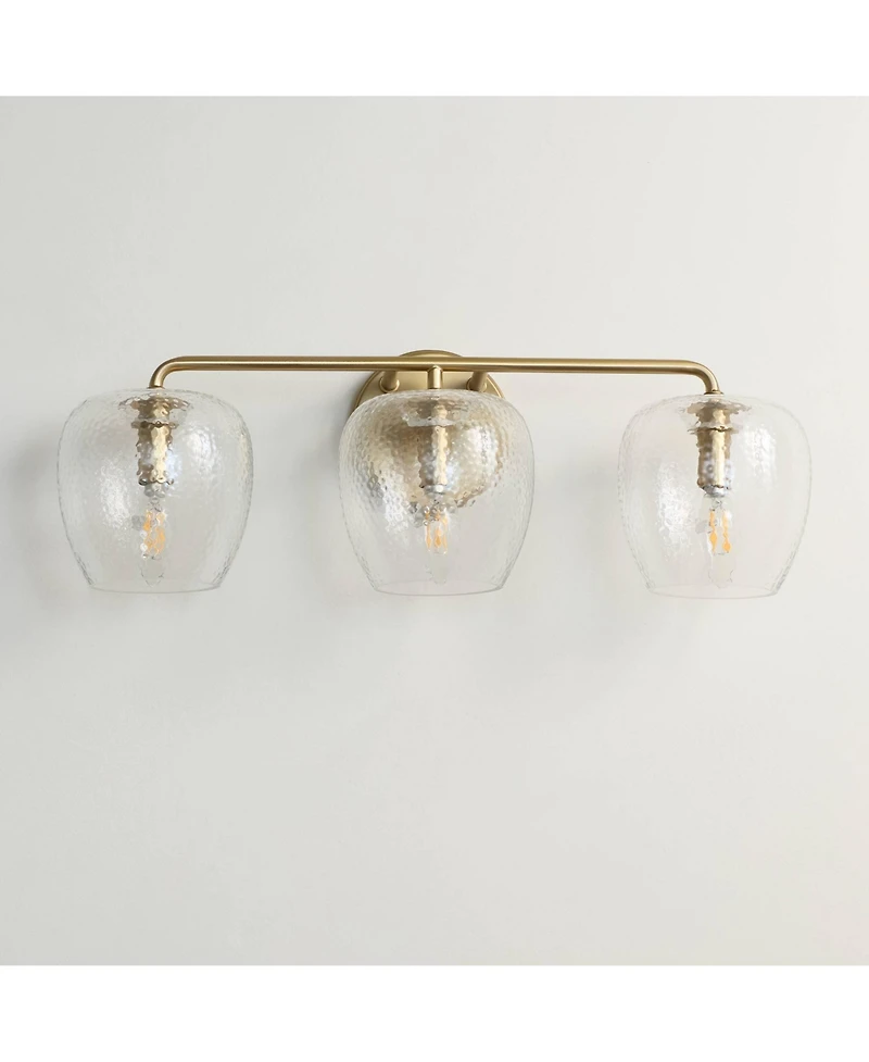 Possini Euro Design Possini Euro Mabel 22 3/4"W Aged Brass Glass 3-Light Bath Light