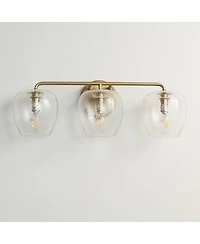 Possini Euro Design Possini Euro Mabel 22 3/4"W Aged Brass Glass 3-Light Bath Light