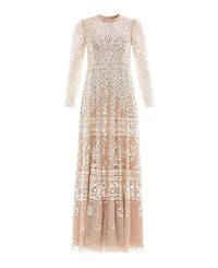 Needle & Thread Women's Aurora Sequin Long-Sleeve Gown