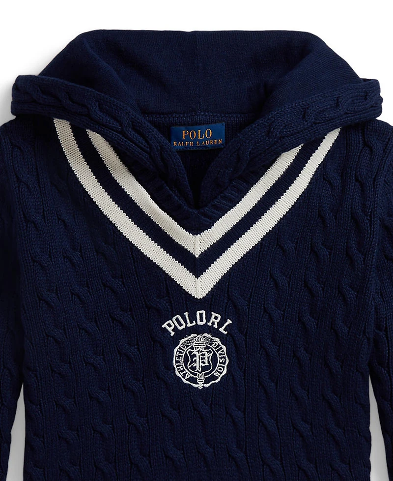 Polo Ralph Lauren Boys' 2T-7 Cotton Hooded Cricket Sweater