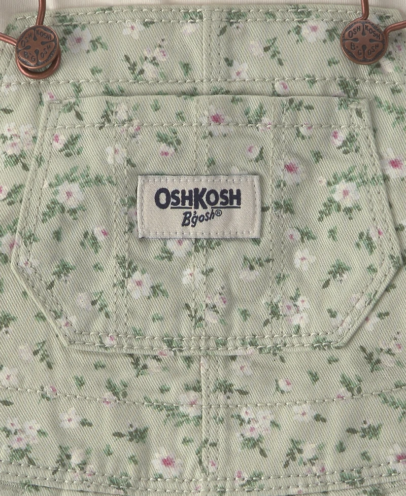 Osh Kosh Baby Girls' Sleeveless Floral Jumper and T-Shirt, 2-Piece Set