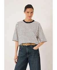 Hush Women's Romina Striped Short-Sleeve Cotton T-Shirt