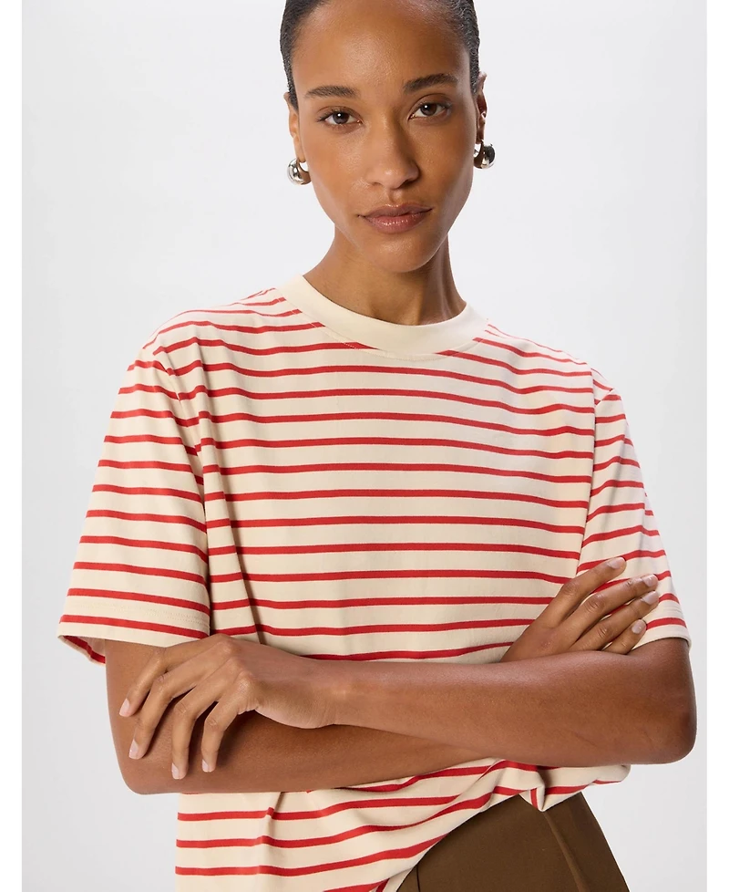 Whistles Women's Stripe Relaxed Cotton T-Shirt