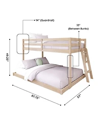 Grain & Grove Bear Plywood Twin/Full Low Bunk