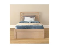 Grain & Grove Bear Twin Single Bed With Underbed Storage Drawers, Oak Embossed