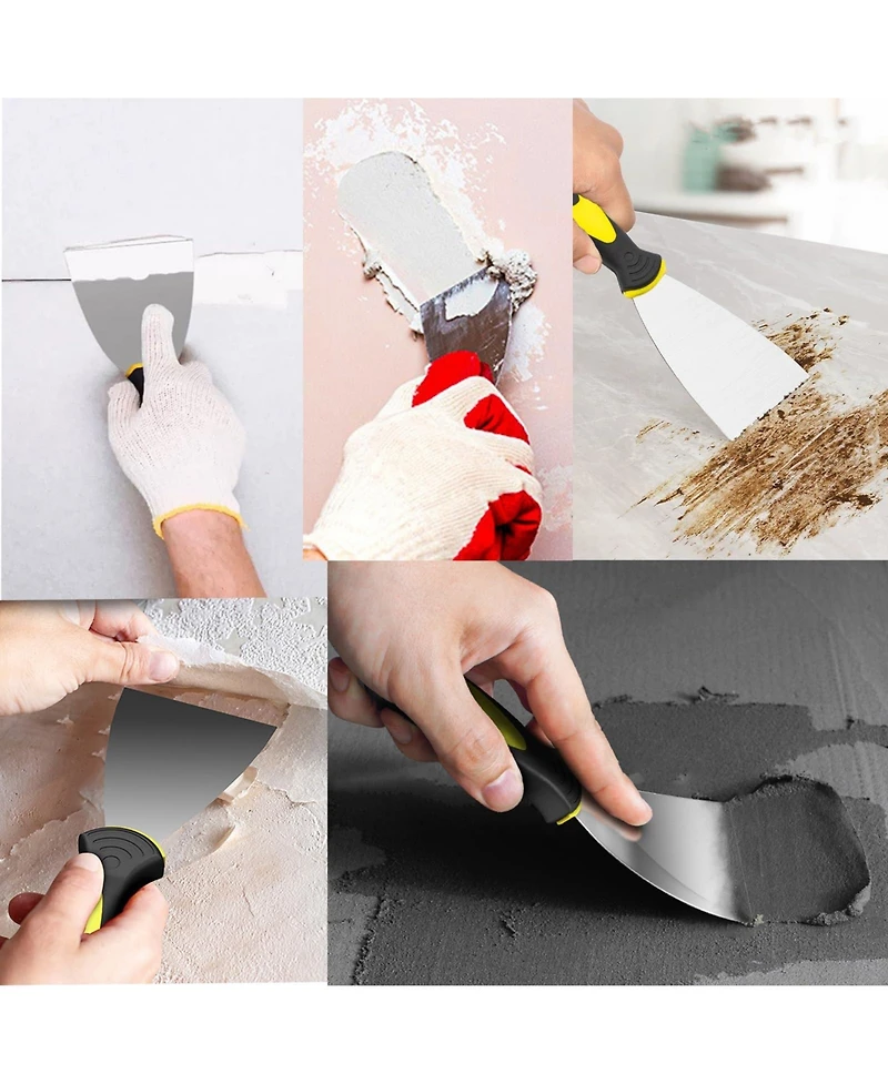 Xdovet Stainless Steel Putty Scraper Set Drywall Repair Wallpaper Removal