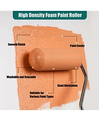 Xdovet Paint Roller Kit Foam Mini Covers Tray Liners Brush Supplies Walls Trim Ceilings