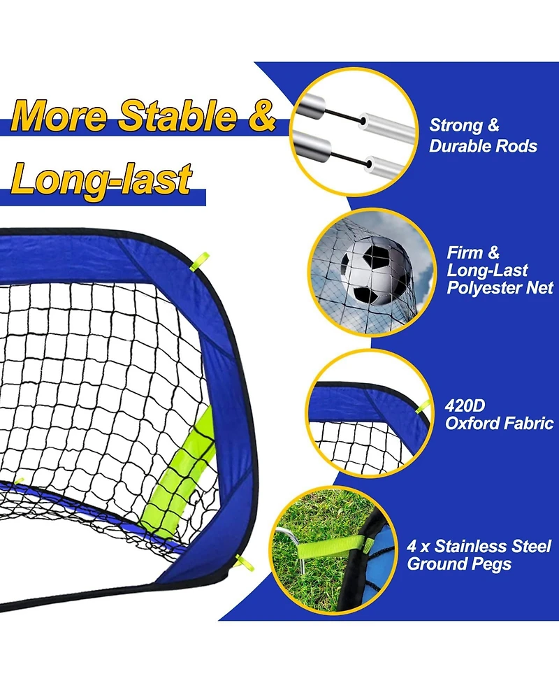 Aofar Pop Up Soccer Goal Net Portable Foldable Indoor Outdoor Carry Bag