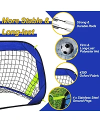 Aofar Pop Up Soccer Goal Net Portable Foldable Indoor Outdoor Carry Bag