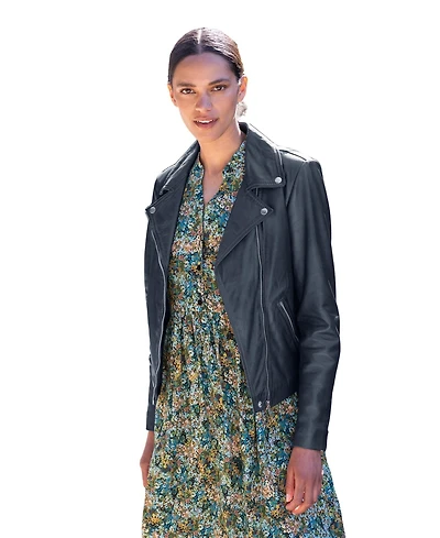 Celtic & Co. Womens Leather Biker Jacket