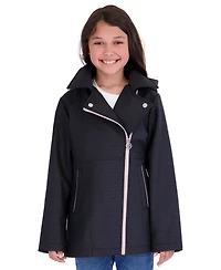 Michael Kors Toddler Girls' 2T-5T Asymetric Zip Softshell Stadium Length Jacket