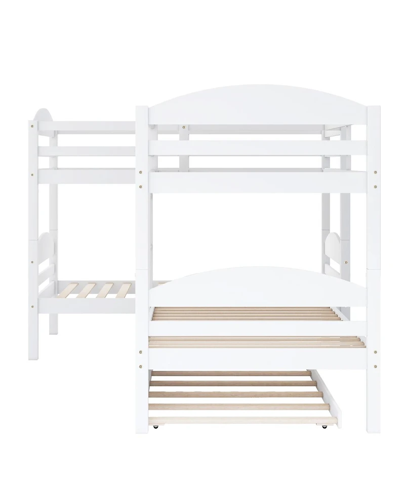 Streamdale Furniture Twin L-Shaped Bunk bed with Trundle