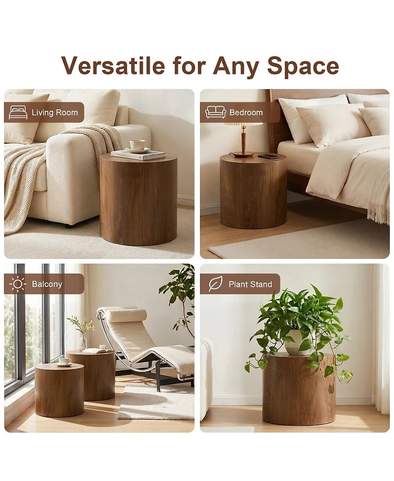 Streamdale Furniture 2-Piece Modern Round Nesting Coffee Table Set