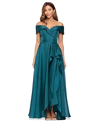 Xscape Women's Sweetheart Neck Off-The-Shoulder Ruffle Long Dress
