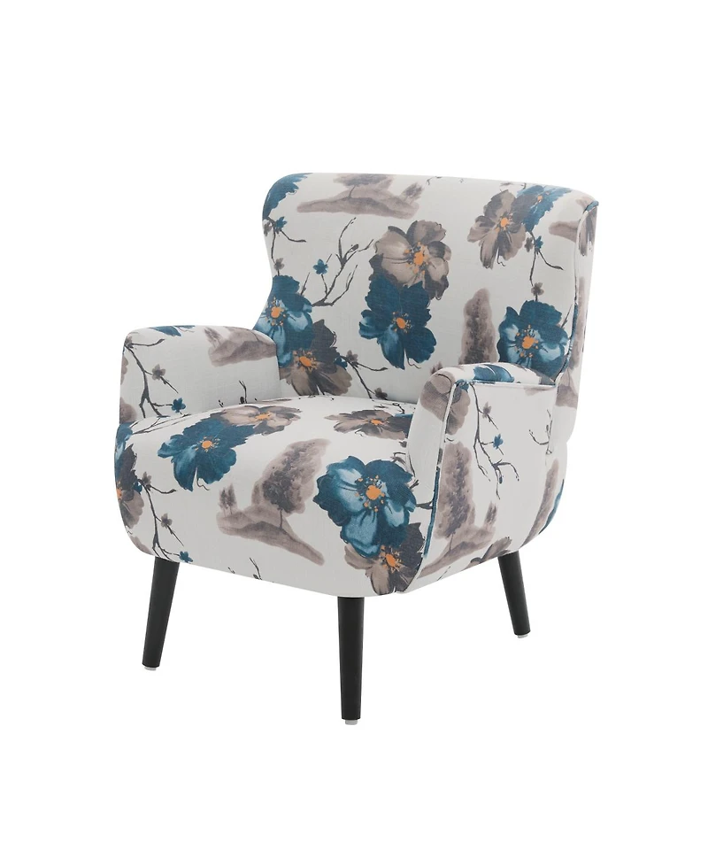 Streamdale Furniture Modern Upholstered Accent Armchair with Rubber Wood Legs