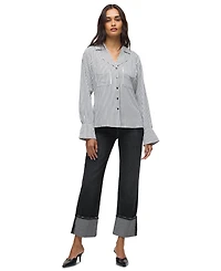 Hudson Jeans Women's Long-Sleeve Camp Shirt