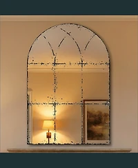Busdays Wall Mount Semi Circle Mirror Versatile Decor for Bedroom Living Room Dining Room Fireplace Foyer