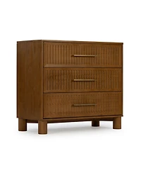 Plank+Beam Sera Fluted 3 Drawer Dresser with Brass Handle