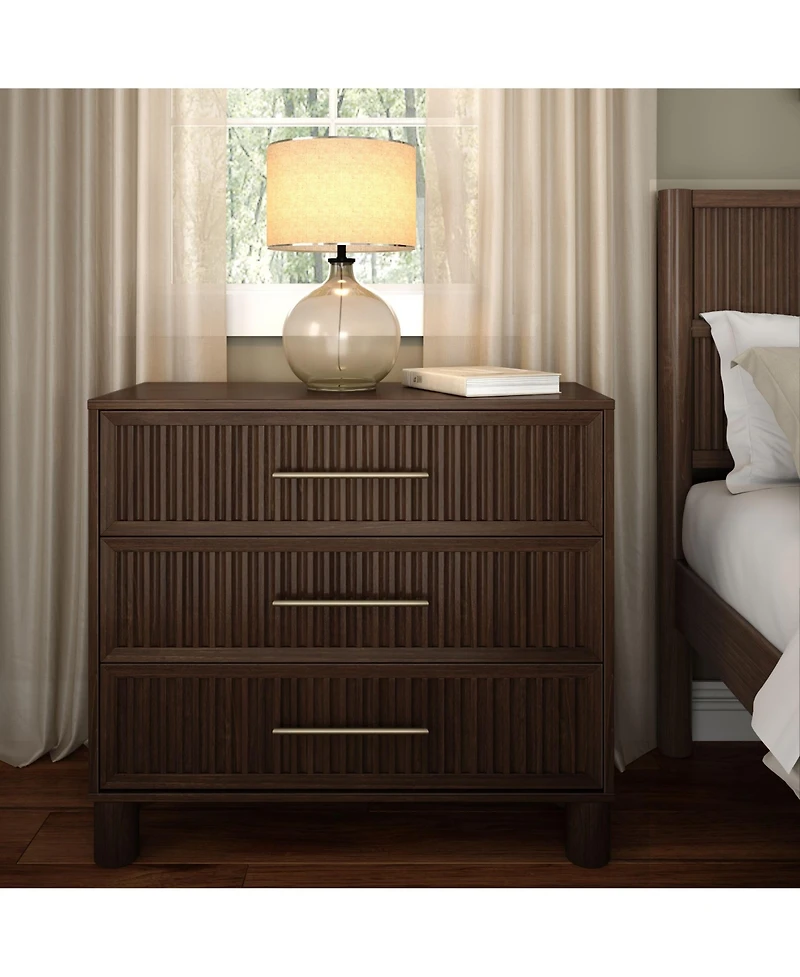 Plank+Beam Sera Fluted Drawer Dresser with Brass Handle