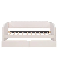 Streamdale Furniture Velvet Upholstered Daybed with 2 Drawers