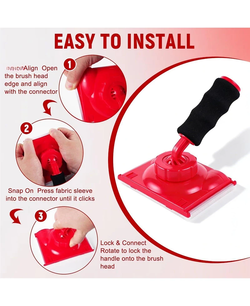 Xdovet Paint Edger Tool Kit Rotating Handle Walls Ceilings Corners Baseboards Pads Refills Tray Home Diy Interior Painting Lines