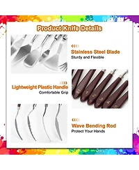 Xdovet Spatula Set Stainless Steel Palette Scrapers Oil Canvas Watercolor