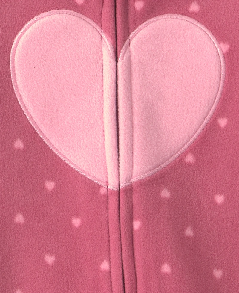 Carter's Baby Girls' Heart Fleece 2-Way Zip Sleep & Play