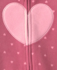 Carter's Baby Girls' Heart Fleece 2-Way Zip Sleep & Play