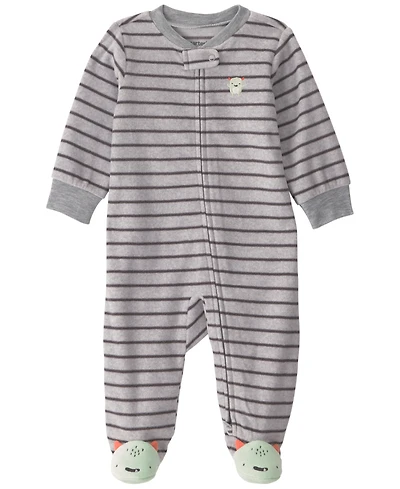Carter's Baby Boys' Monster Striped Fleece 2-Way Zip Sleep & Play