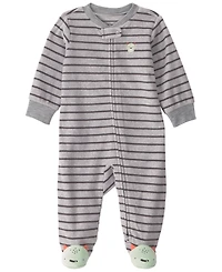 Carter's Baby Boys' Monster Striped Fleece 2-Way Zip Sleep & Play