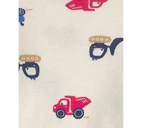 Carter's Baby Boys' Construction Round Neck Bodysuits, 4-Pack
