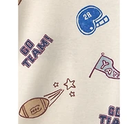 Carter's Baby Boys' Football Round Neck Bodysuits, 4-Pack